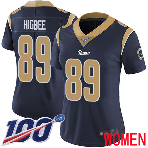 Los Angeles Rams Limited Navy Blue Women Tyler Higbee Home Jersey NFL Football #89 100th Season Vapor Untouchable
